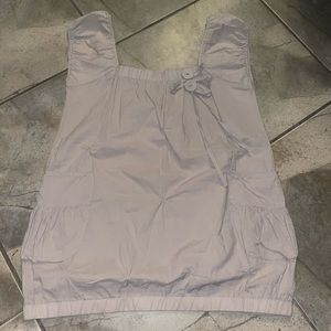 Tan square neck y2K tank top with lots of cinching